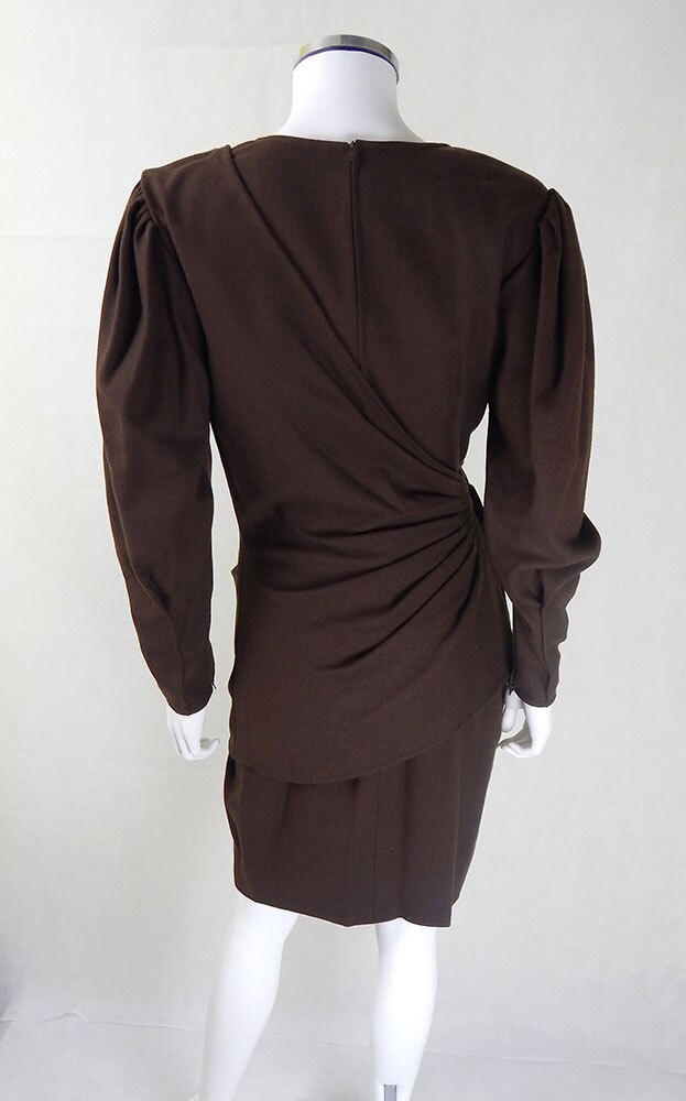 Ungaro Paris Vintage Dress Vintage 80s Ungaro Brown | Etsy