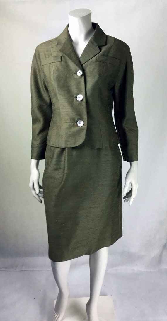40s Skirt Suit | Original Vintage 1940s 2 Tone Kha