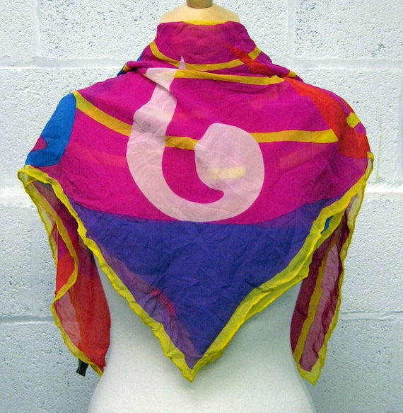 Moschino Vintage Scarf | Vintage Bright Psychadeli