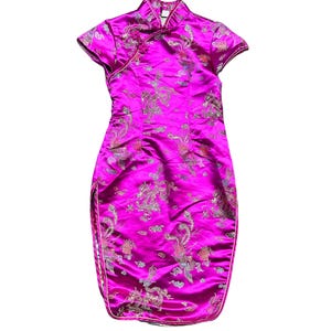 Cheongsam Dress | Vintage Chinese Cheongsam Cerise Pink Dress Size 4/6 Vintage Style, Vintage Clothing, Vintage Dress