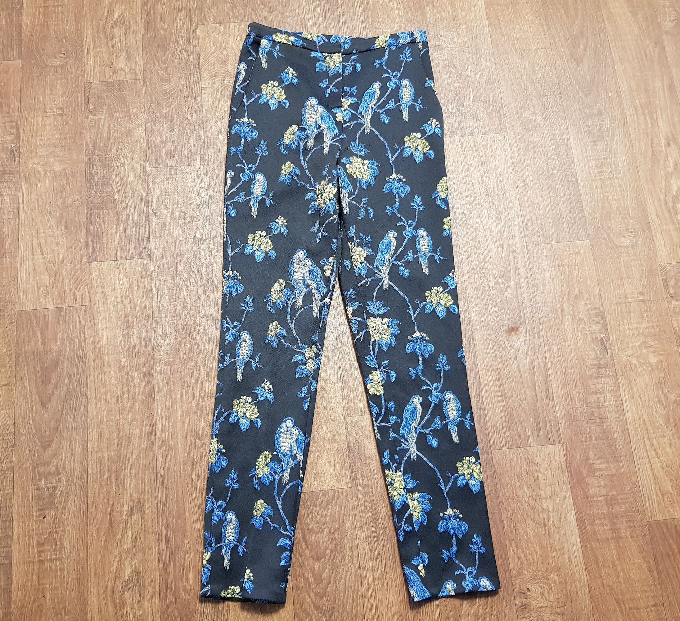 Image of Vintage Retro Trousers | Unique Bird Design Embroidered Uk Size , Clothing, Vintage Trousers, Style
