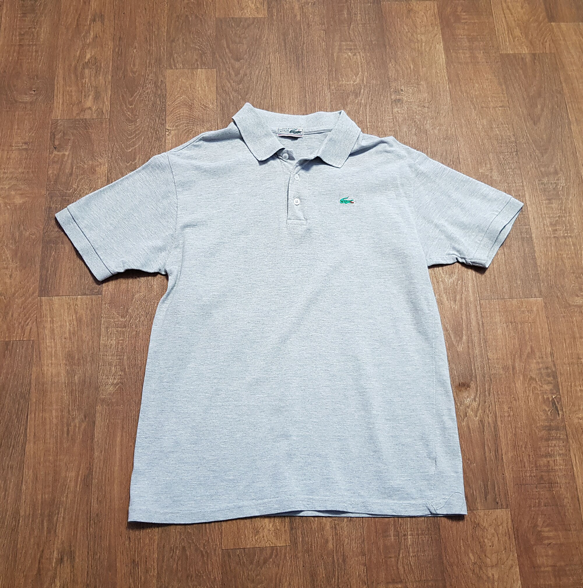 Image of Vintage Lacoste Polo Shirt | Mens 1980S Grey Uk Size Large, Polo, Vintage Polo Shirt, Menswear