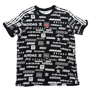 Adidas Tee | Vintage Black Adidas Typography Tee Size Medium | Vintage Clothing, Vintage Tee, Vintage Style