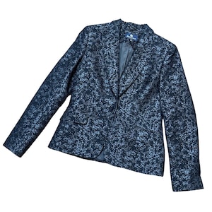 Vintage Blazer | Designer Aquascutum Charcoal Damask Blazer Size 12 Aquascutum Jacket, Aquascutum Blazer, Vintage Clothing
