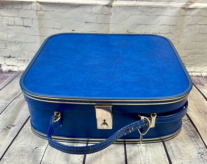 Vintage Suitcase | Original 1960s Vintage Royal Blue Suitcase, Vintage Luggage, 1960s Suitcase, Vintage Gifts