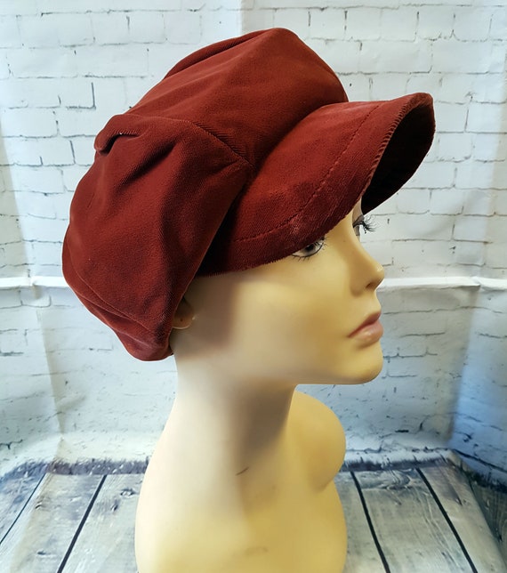 Vintage Baker Boy Hat | 1960s Vintage Deep Amber B