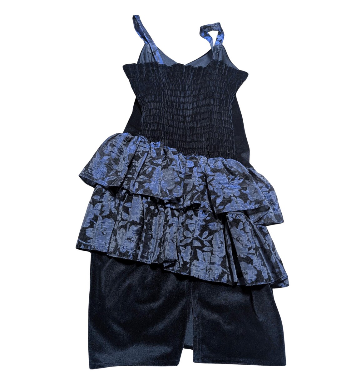 Vintage Dresses | 1980s Vintage Black Velvet Rara Party Dress Size 12 | Retro, photo 4 of 5