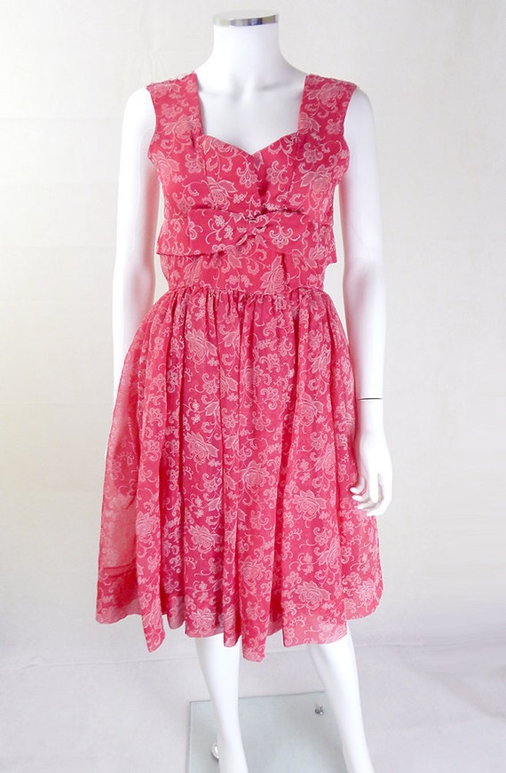 1950s Dress Stunning Pink 1950 s Vintage Floral Chiffon Prom Dress UK Size 10 Vintage Clothing 1950s Dresses Vintage Dress Etsy New Zealand