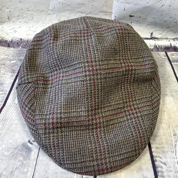 Mens Vintage Retro Black Leather Flat Cap