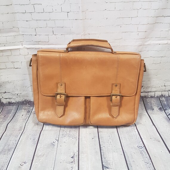 Retro Satchel | Vintage Inspired Light Tan Leathe… - image 7