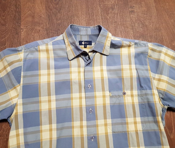 Gabicci Vintage Shirt Mens 1980s Vintage Gabicci Checked Shirt UK Size Large Mens Fashion vintage menswear vintage shirts retro shirt