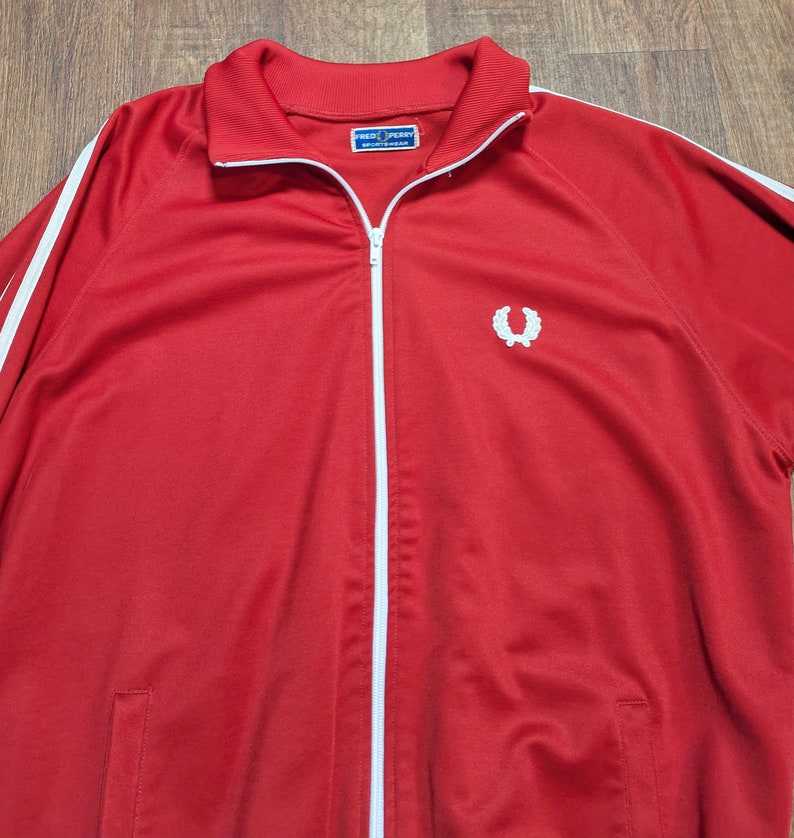 Fred Perry Tracktop Rare 1960s Vintage Red Fred Perry Track Top Size ...