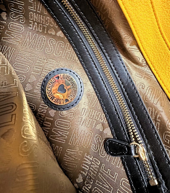 Moschino Handbag Designer Retro Moschino Yellow Shoulder Bag Moschino Bag Vintage Style Vintage Handbags Designer Handbag