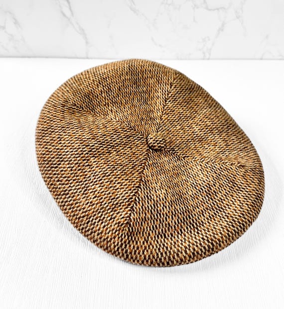 Vintage Kangol Flat Cap: Made in England, Light Tan Cotton Blend