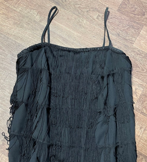 Vintage Dress | Vintage 1920s Style Black Fringed… - image 2