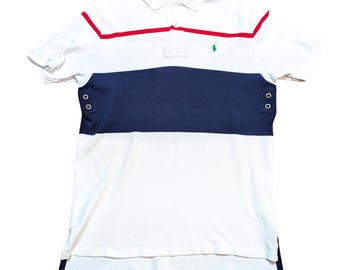 Vintage 90s Polo Ralph Lauren Quarter Zip Polo Shirt XL Grey Flag