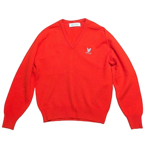 Vintage Lyle & Scott Jumper | UK L | Red Lambswool | Scottish Made | V-Neck | Vintage Jumper | Fashion History