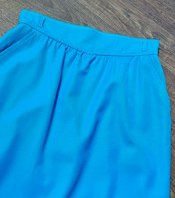 Vintage Skirt | 1980s Vintage Escada Teal Pencil … - image 2