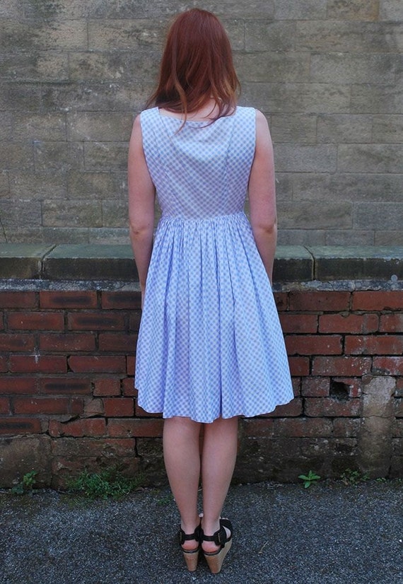 Vintage Dress | Original 50s Vintage Blue Gingham… - image 2