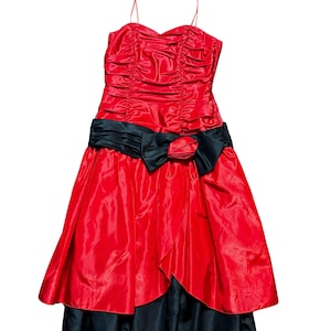 Vintage Dress | 1980s Vintage Jahn and Pill Red Prom Party Dress Size 10, 80s fashion, vintage clothing, vintage dresses