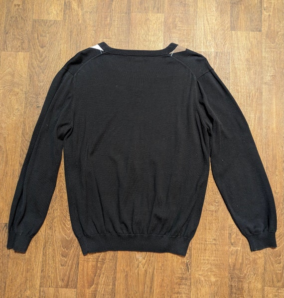 Lacoste Sweater Vintage Black Lacoste Argyle Sweater Size Medium Retro Lacoste Sweatshirt Mens Clothing Retro Style Etsy UK