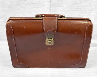 1940年代ヴィンテージドクターズバッグ、レザースチームパンクバッグ