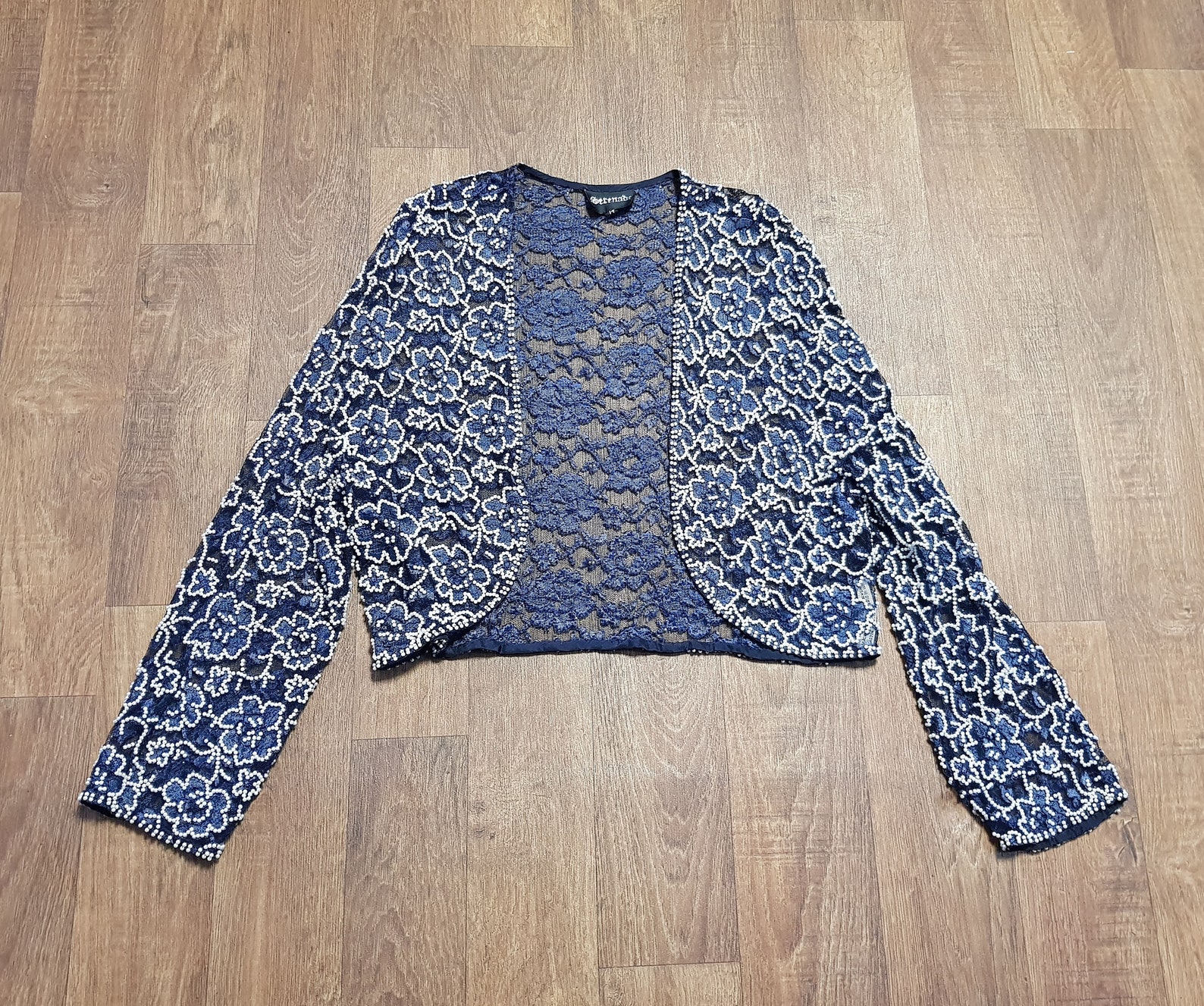 Vintage Bolero 1980s Vintage Navy Beaded Bolero/cardigan UK Etsy