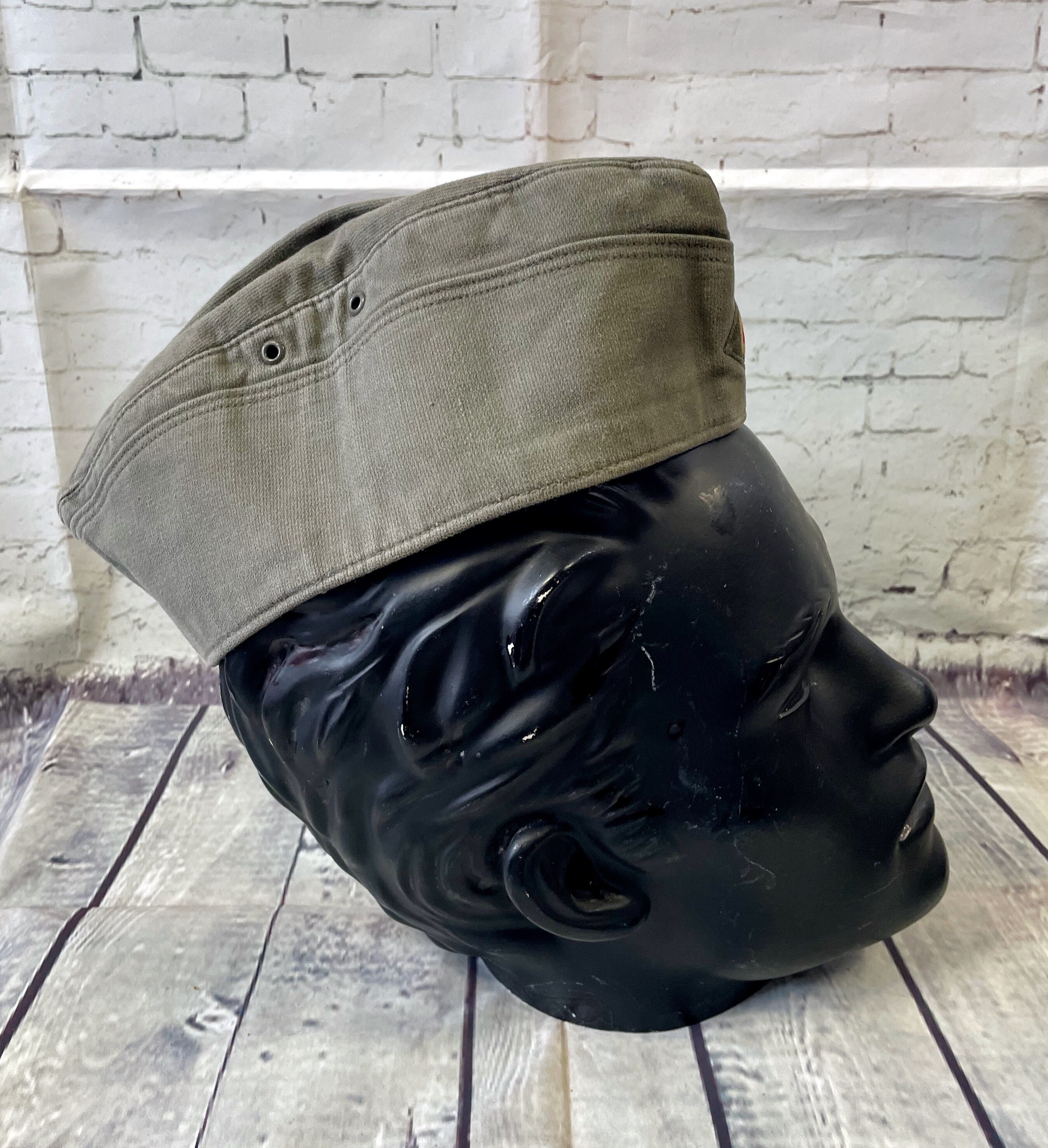 Vintage 1940s Sergeant Wool Uniform Hat Police Visor Cap