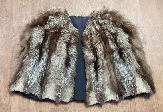 40s Fur Cape | Original 1940s Vintage Racoon Fur C
