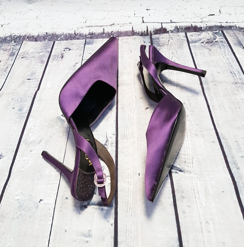 purple versace heels