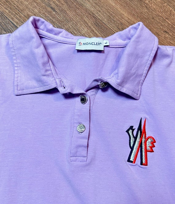 Moncler Polo Retro Vintage Moncler Polo Shirt Lilac Size 10 12 Designer Clothing Retro Polo Vintage Polo