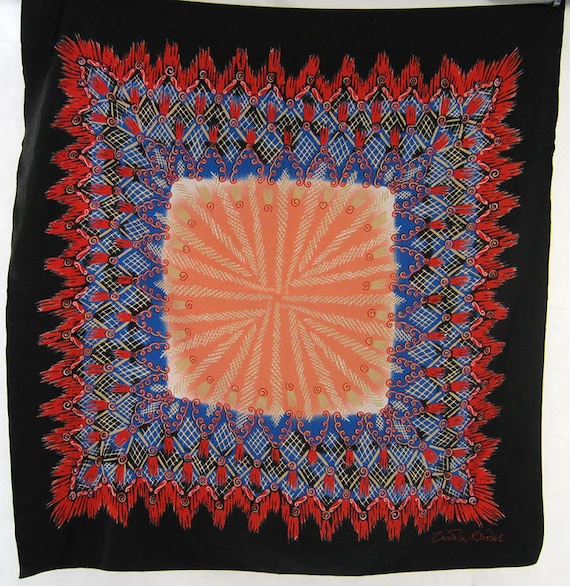Original Vintage 1970s Zandra Rhodes Abstract Prin