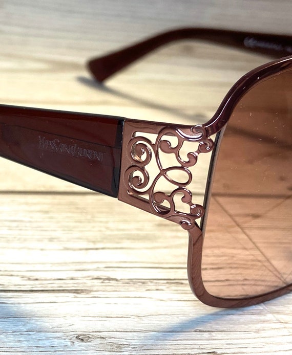 Vintage YSL Oversized Rectangular Sunglasses: Des… - image 3