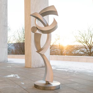 Balance - Large abstract sculpture, stainless steel metal work for outdoor decor