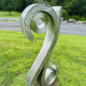 Stainless steel sculpture, large garden art, modern outdoor statue - “Dancers” - 74”H x 36”W x 36”D