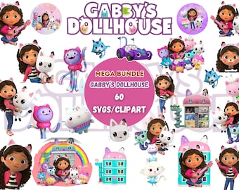 Gabby’s Dollhouse Birthday Clipart Bundle – 60 PNG, Gabby Dollhouse SVG, Gabby clipart Art, Gabby Dollhouse Shirt Png, Tumbler Dollhouse