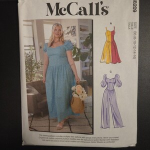 Mccalls Pattern M8209 Dresses Jumpsuit Misses Sizes 8-16 UC FF