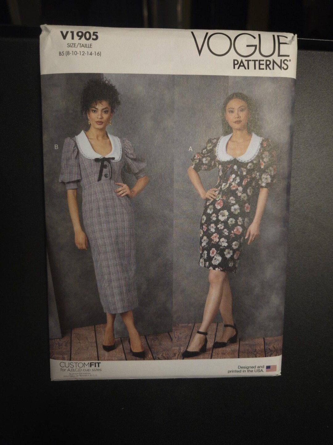 Vogue 1905 Dress ABCD Cup Sizes Raised Waist Sewing Pattern Misses 8-16 ...
