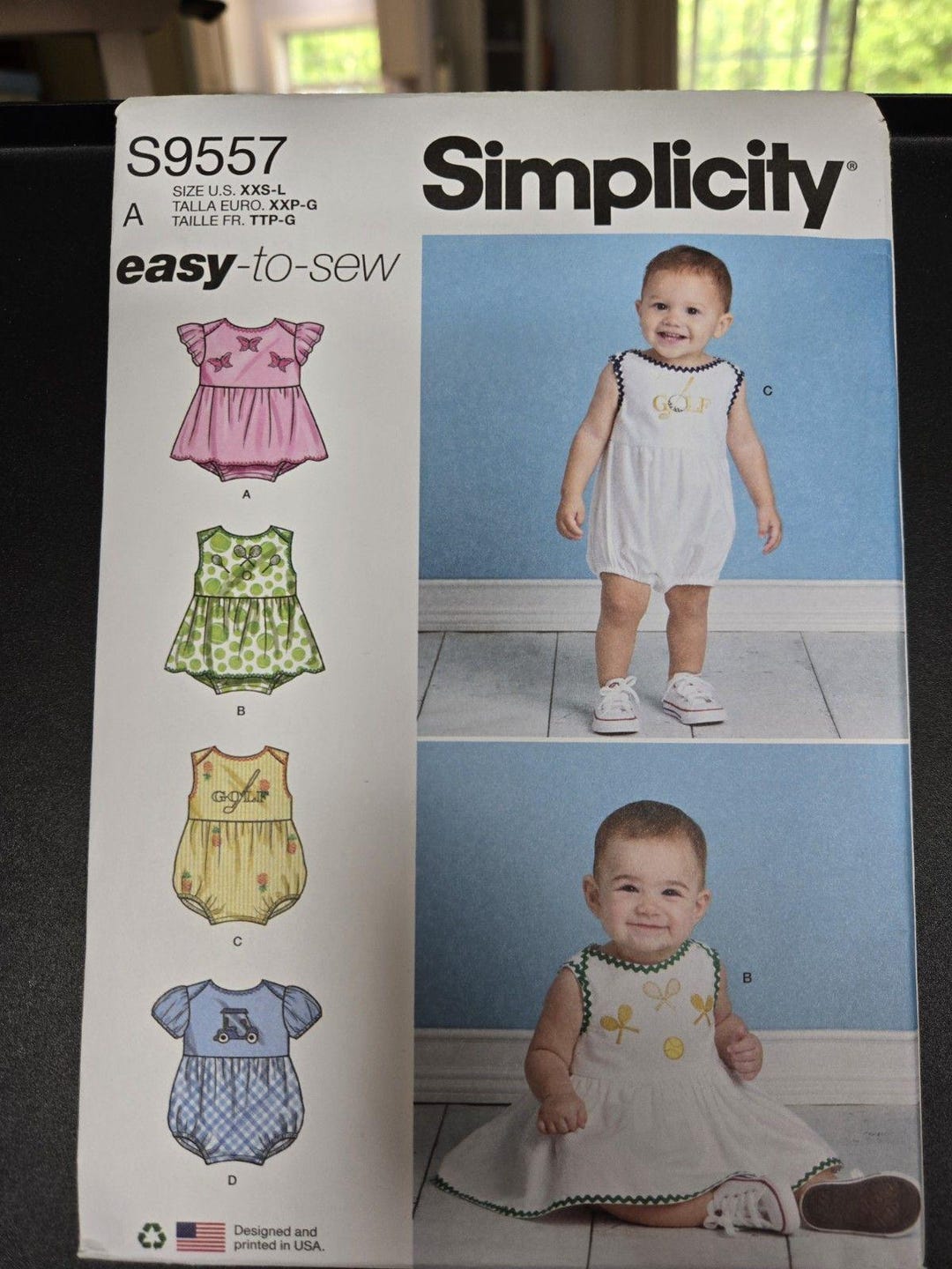 Baby Romper Sewing Pattern Simplicity 9557 XXS-XS-S-M-L Skill EASY - Etsy