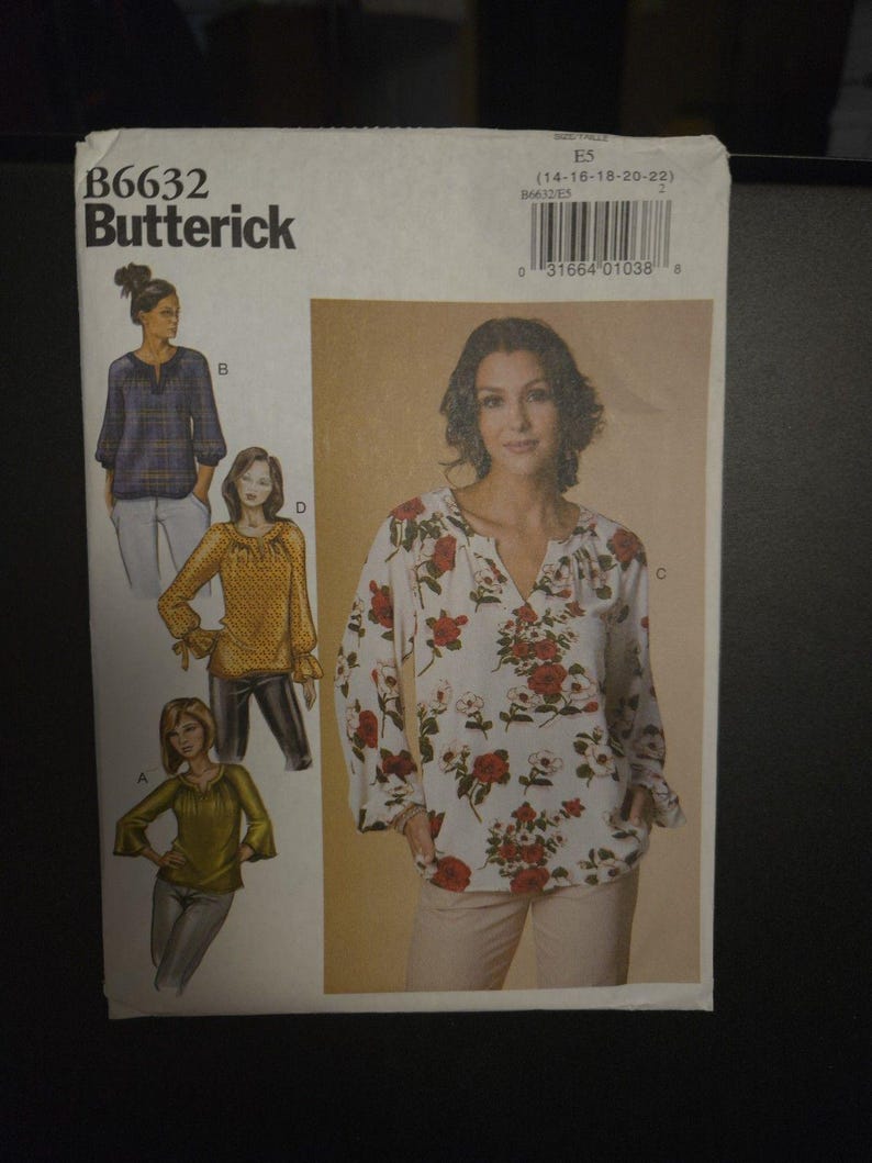 Butterick B6632 Sewing Pattern Misses Very Loose-fit Pullover Top 4 ...