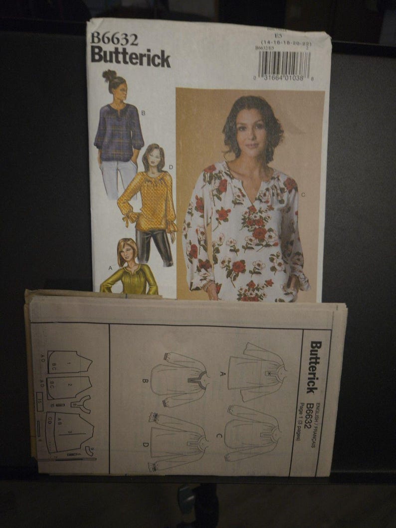 Butterick B6632 Sewing Pattern Misses Very Loose-fit Pullover Top 4 ...