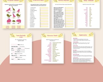 Lemon themed baby shower / gender reveal games with answer sheet!