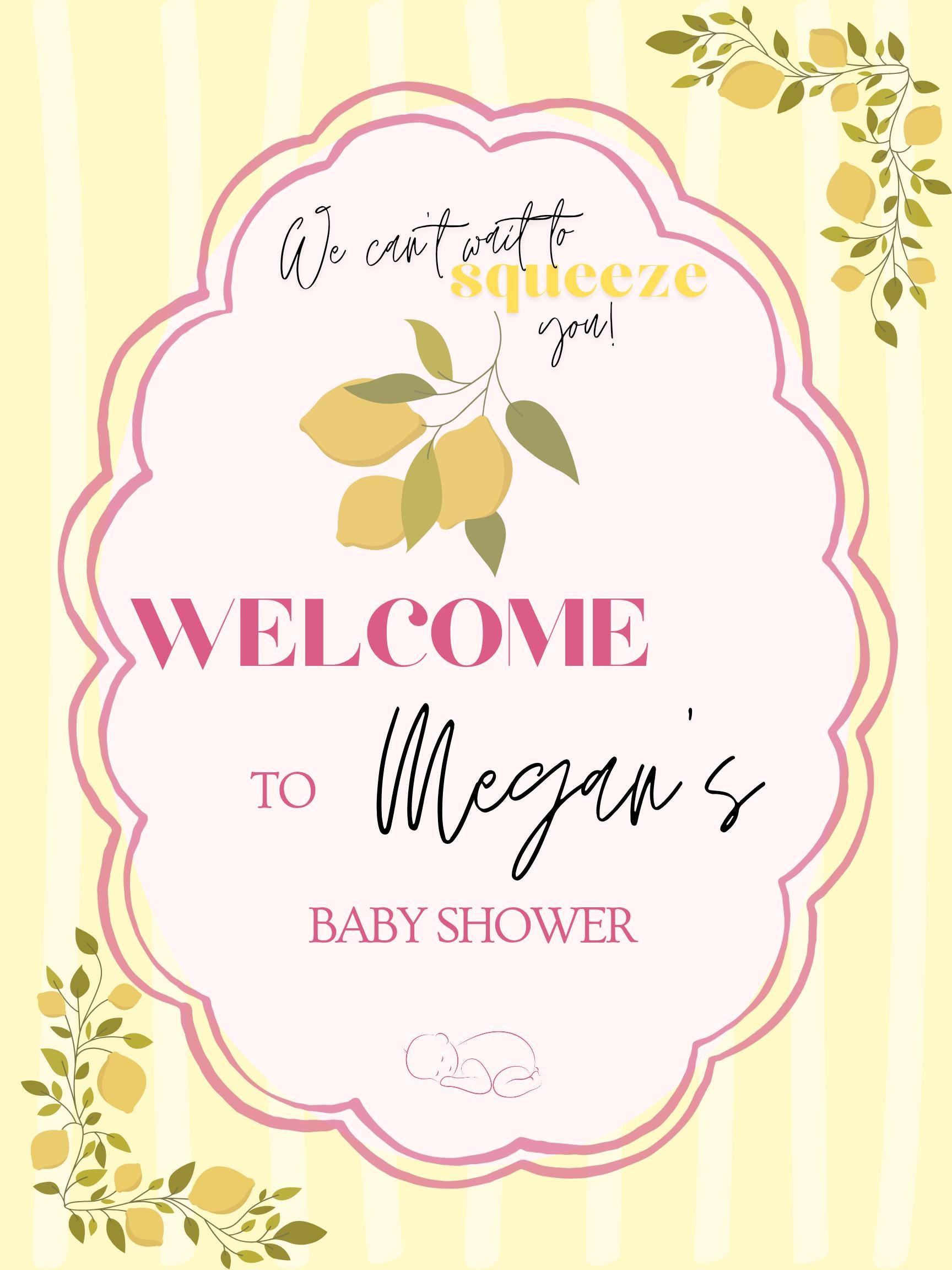 Lemon themed baby shower / gender reveal customisable welcome sign