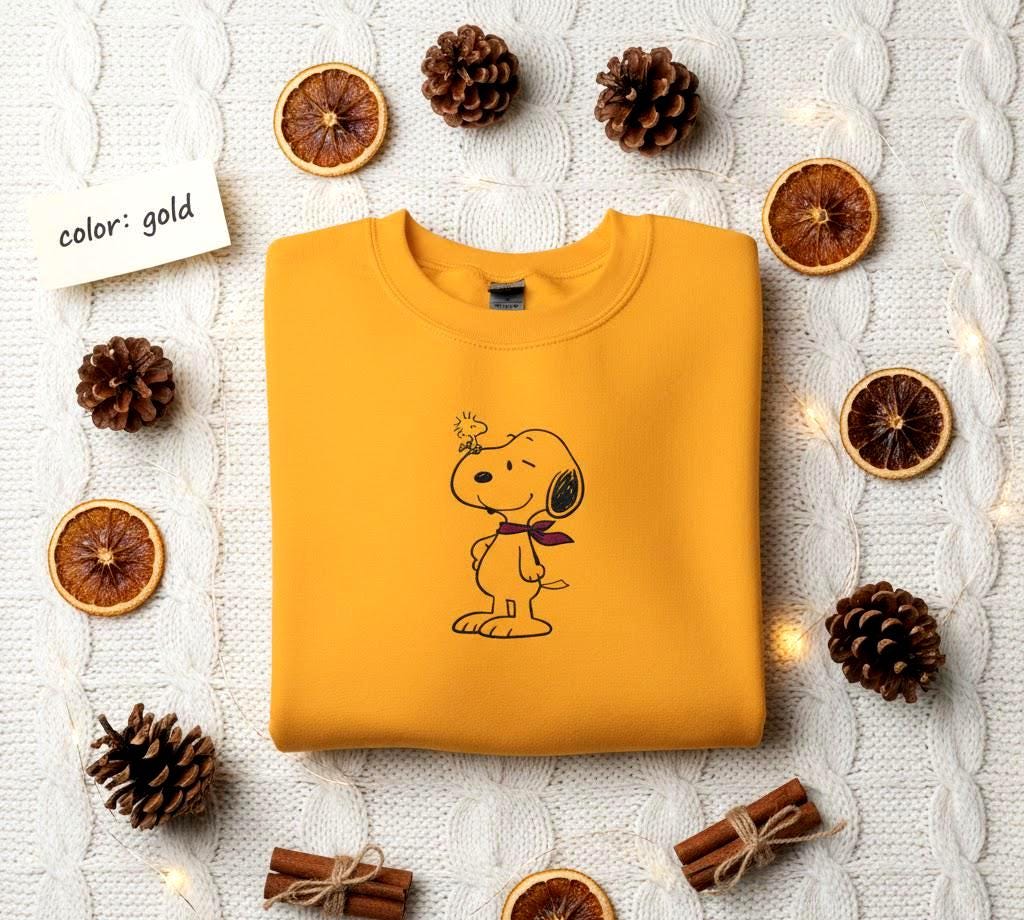 Snoopy and Woodstock Sweatshirt, Peanuts Cartoon Crewneck, Christmas ...