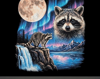 Viral Feral Legend Raccoon Shirt | Retro Moon Graphic Tee | Cottagecore Animal Top | Cute Trash Panda Gift png