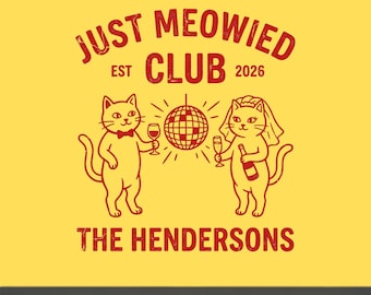 Just Married Cat PNG SVG | Newlywed Meowied Sublimation Design | Couples Wedding Cricut File | Honeymoon Digital Download png