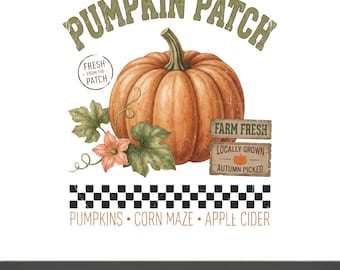 Retro Pumpkin Patch PNG | Vintage Autumn Sublimation | Distressed Fall T-Shirt Design | Aesthetic Harvest Graphic png