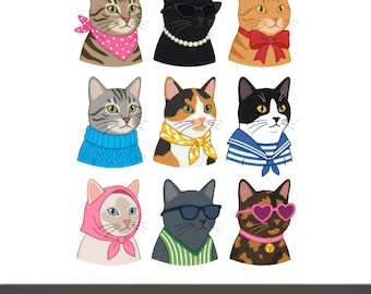 Cute Cat PNG | Trendy Pet Clipart Graphic | Aesthetic Animal T-Shirt Design | Chic Kitten Lover Digital Art File png
