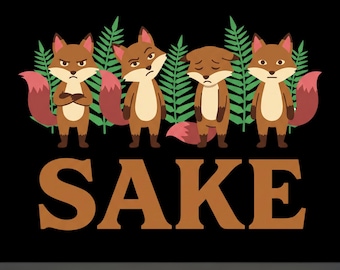 for Fox Sake Four Foxes Funny Woodland Animal Humor png
