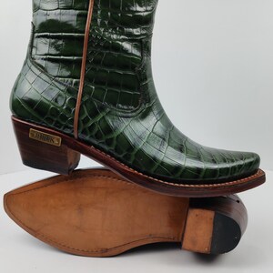 Personalized Handmade Green Python Leather Cowboy Boots • Custom Name ...